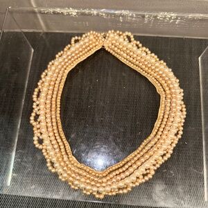 Vintage Hand Made Beaded Collar Necklace, Made in Japan